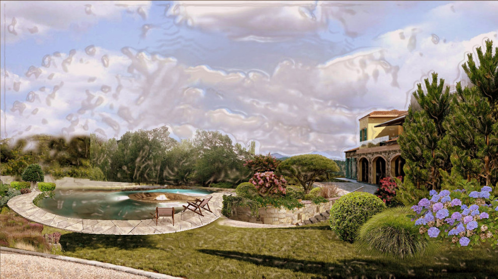 Эскизы. Сложный рельеф. Усадьба в стиле прованс
