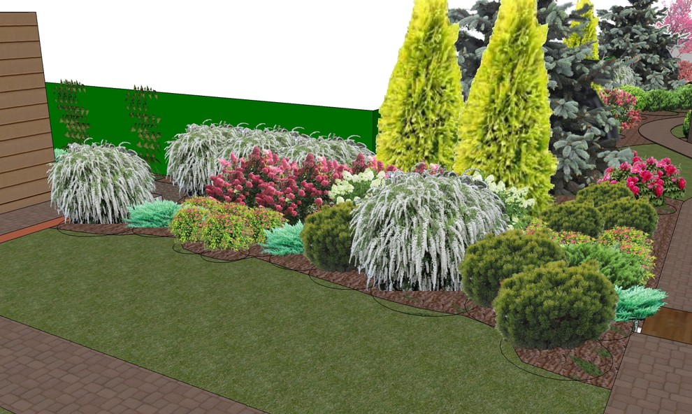 Композиция на подпорной с верхней террасы