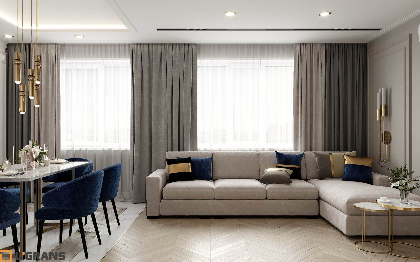 Обложка проекта: Дизайн проект интерьера 3к. квартиры в ЖК Культура