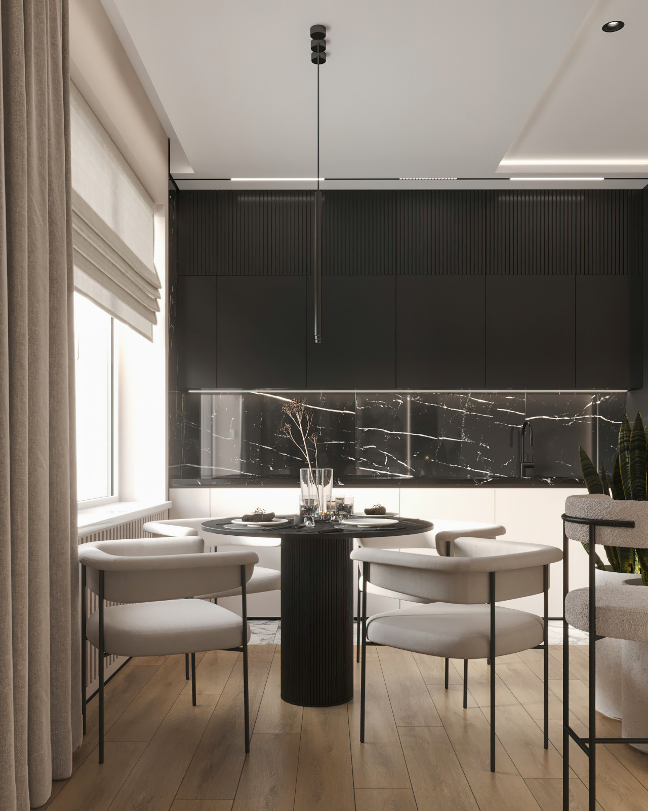 17. Marble 106м². Кухня-гостиная
