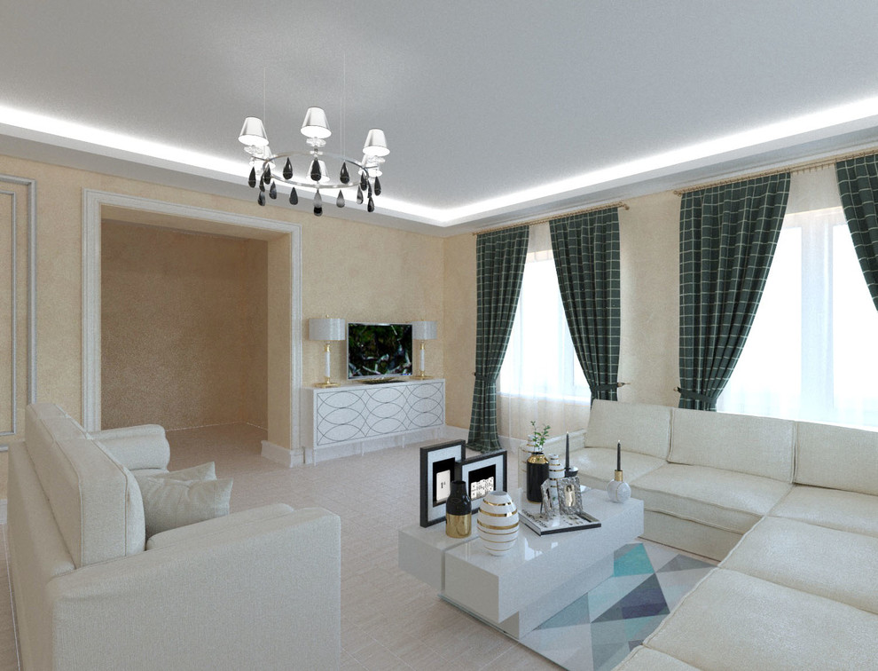 проект гостиной в загородном доме