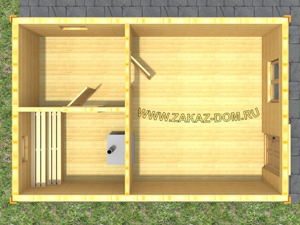 Баня из профилированного бруса (4х6 м) - Проект № Б-11