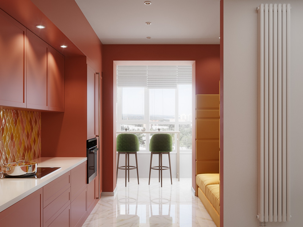 Гостиная кухня в сочных цветах