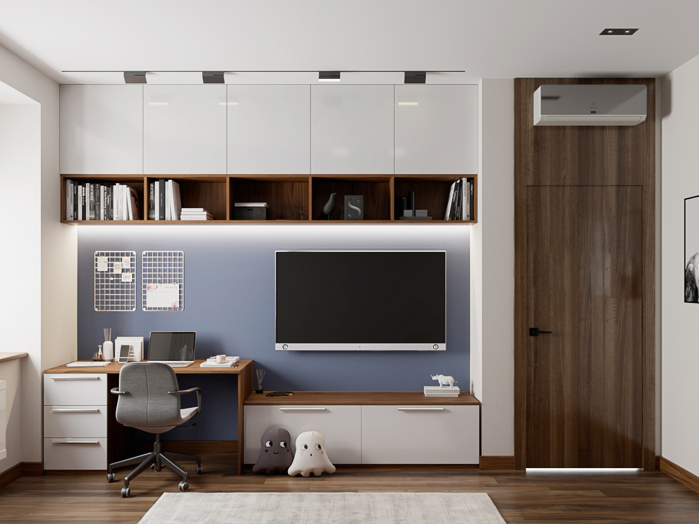 Современная городская квартира с панорамным остеклением в стиле ар-деко