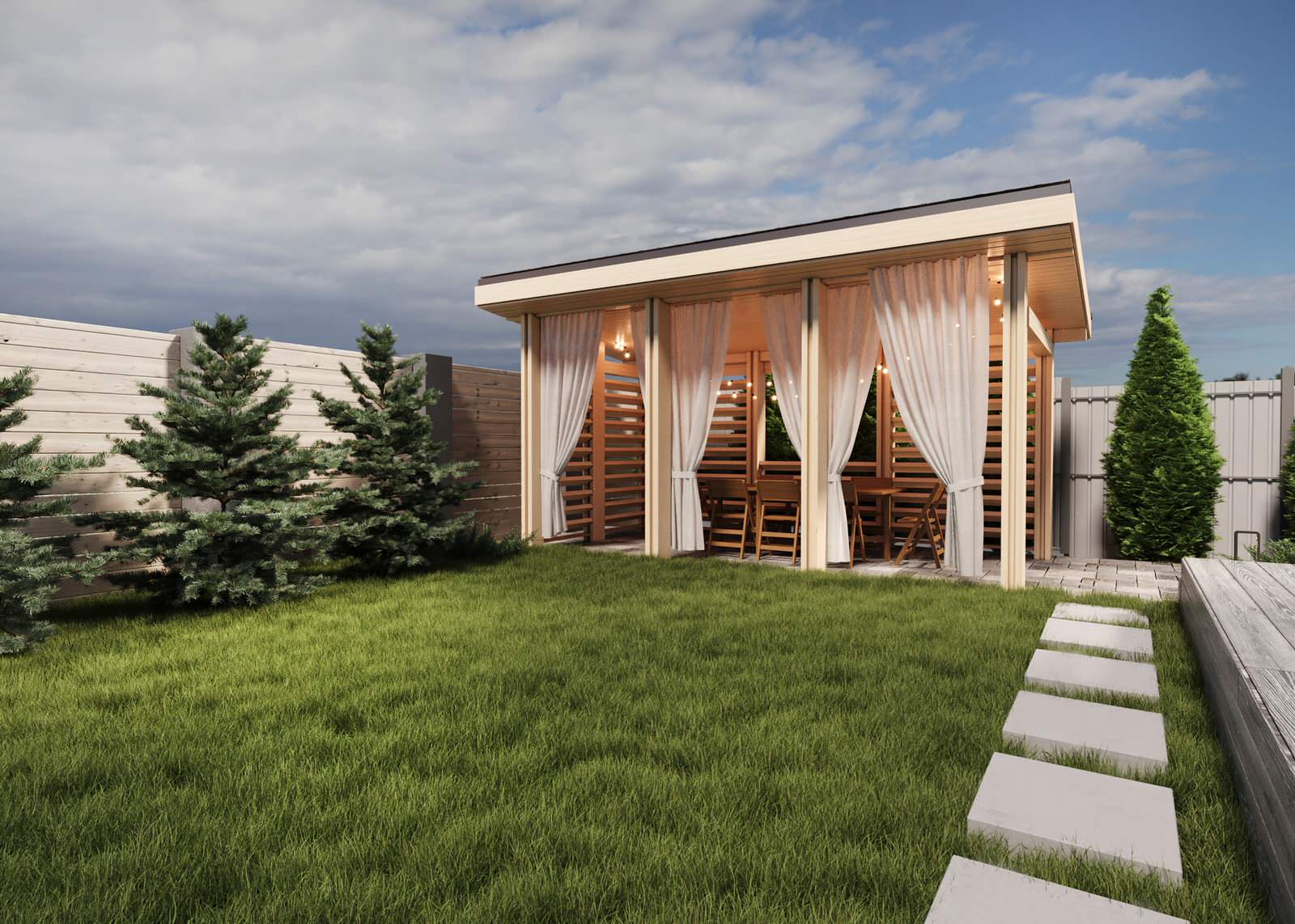 Ландшафтный дизайн участка в п. Южный прииск