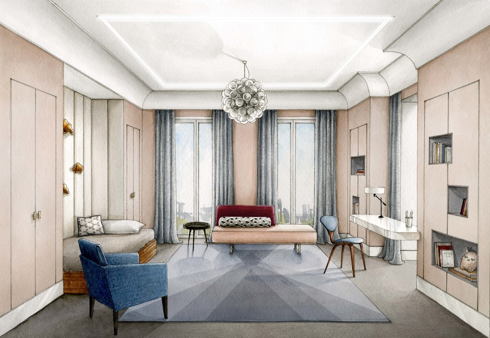 Эскизы интерьера для проекта дизайнера Анастасии Трубкиной