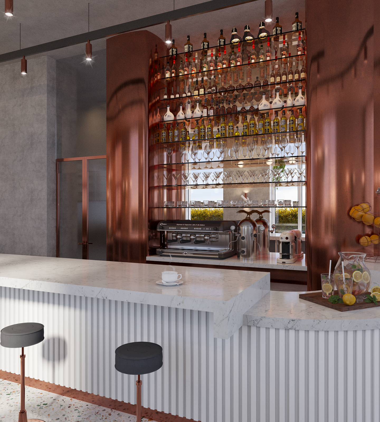 Interior visualisation of cafe and restaurant Villa Forli