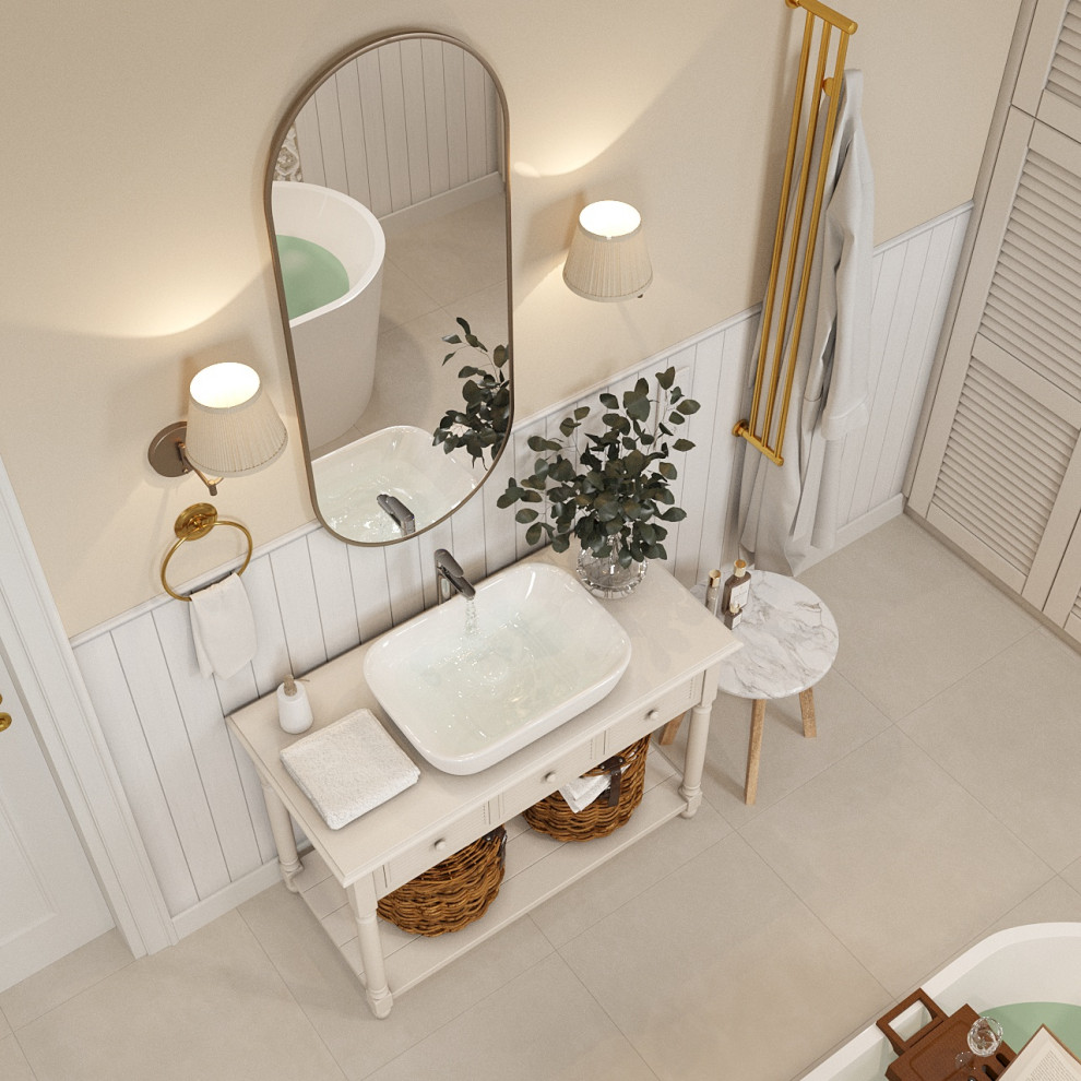 Дизайн-проект загородного дома 77,25 кв.м. в г. Симферополь в стиле кантри