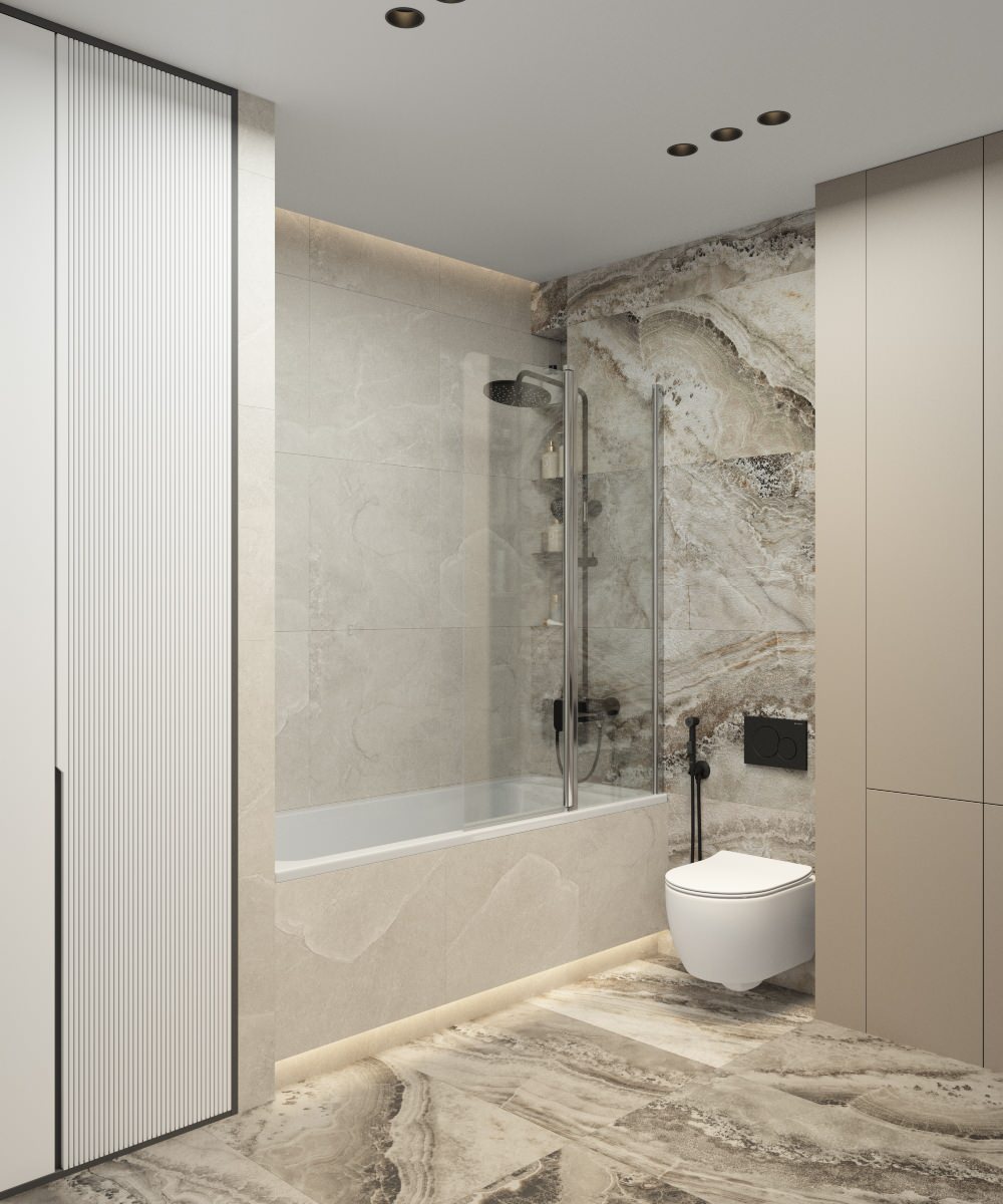 Интерьер ванной комнаты, дизайнер Наталья Шевлякова