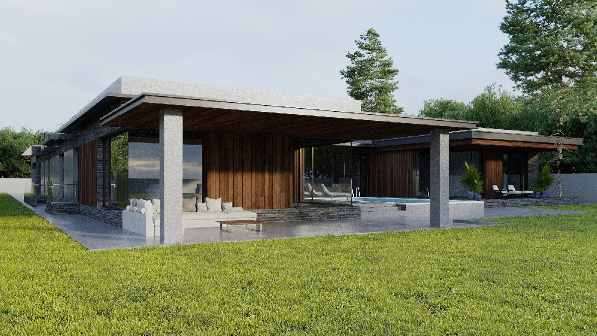 Проект частного дома в стиле Хай-Тек