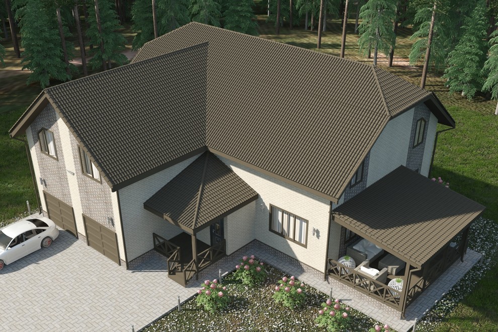 Дизайн-проект фасада каркасного коттеджа