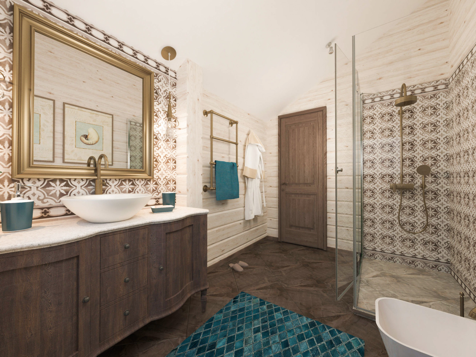 Дом в срубе. С/у