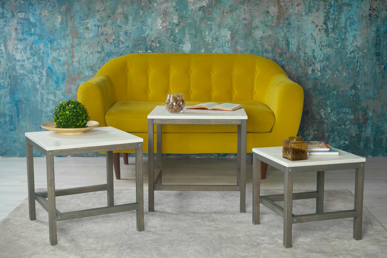 Журнальный столик "КАСКАД" 3в1 / цвет светлый