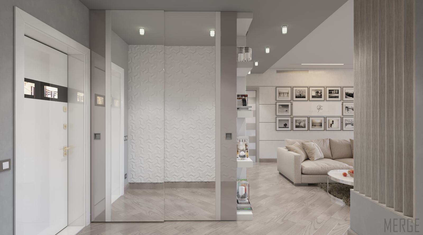 Минималистичная двухкомнатная квартира с видом на ЖД вокзал в Одессе 80м²