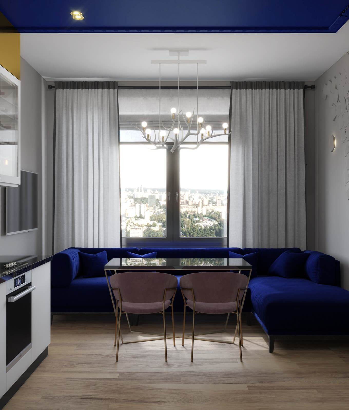 Яркий дизайн квартиры в ЖК "Пресня Сити"