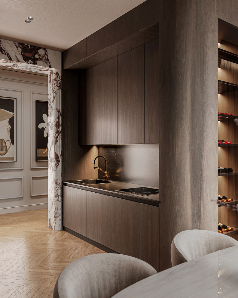 Кухня столовая с радиусными элементами