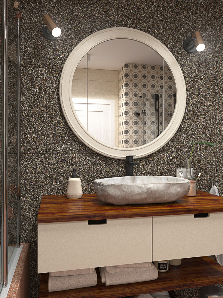 Обложка проекта: Ванная комната с контрастной плиткой