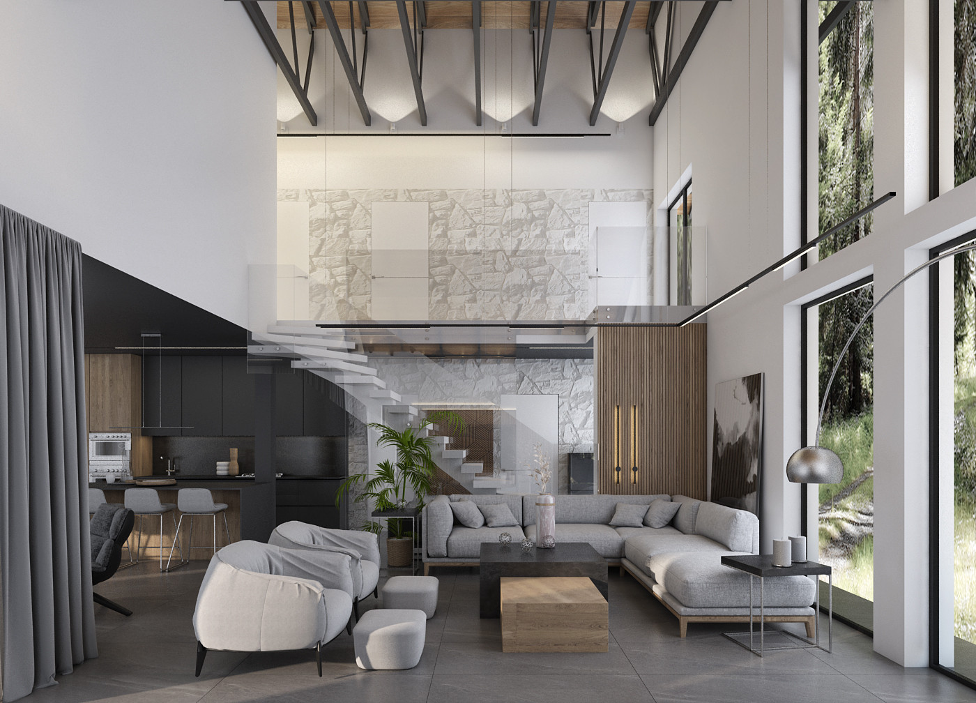 Проект загородного дома в лесу