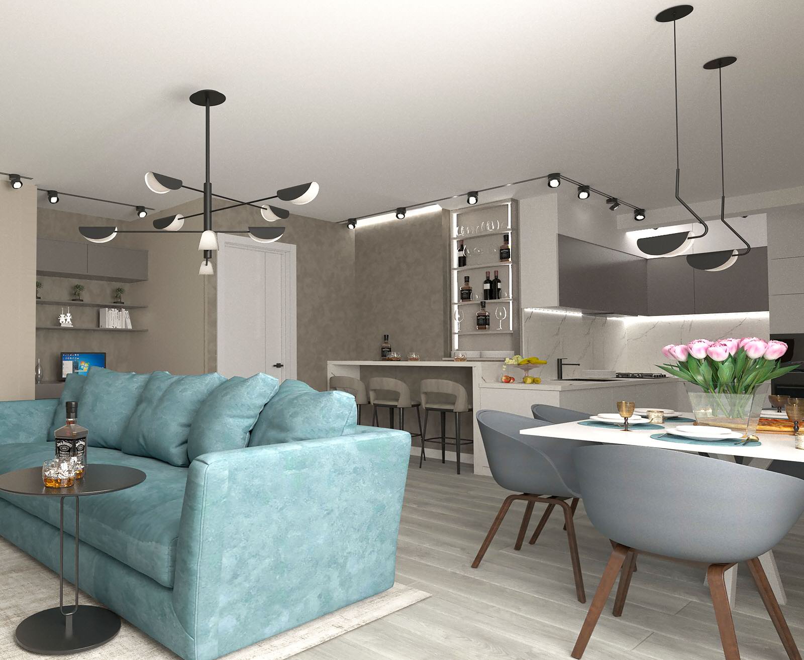 Обложка проекта: Квартира для семьи из трех человек