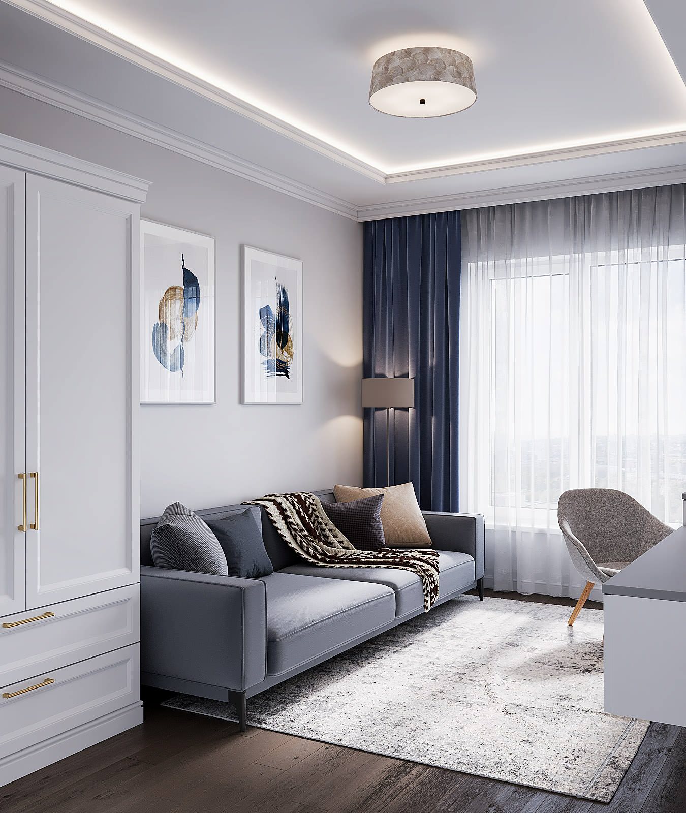 Проект интерьера частного дома, г. Ростов-на-Дону, площадью 120 кв.м.