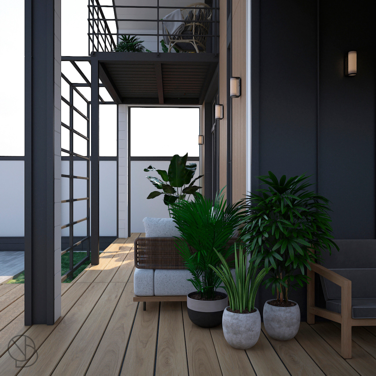 Банхаус, вид на террасу