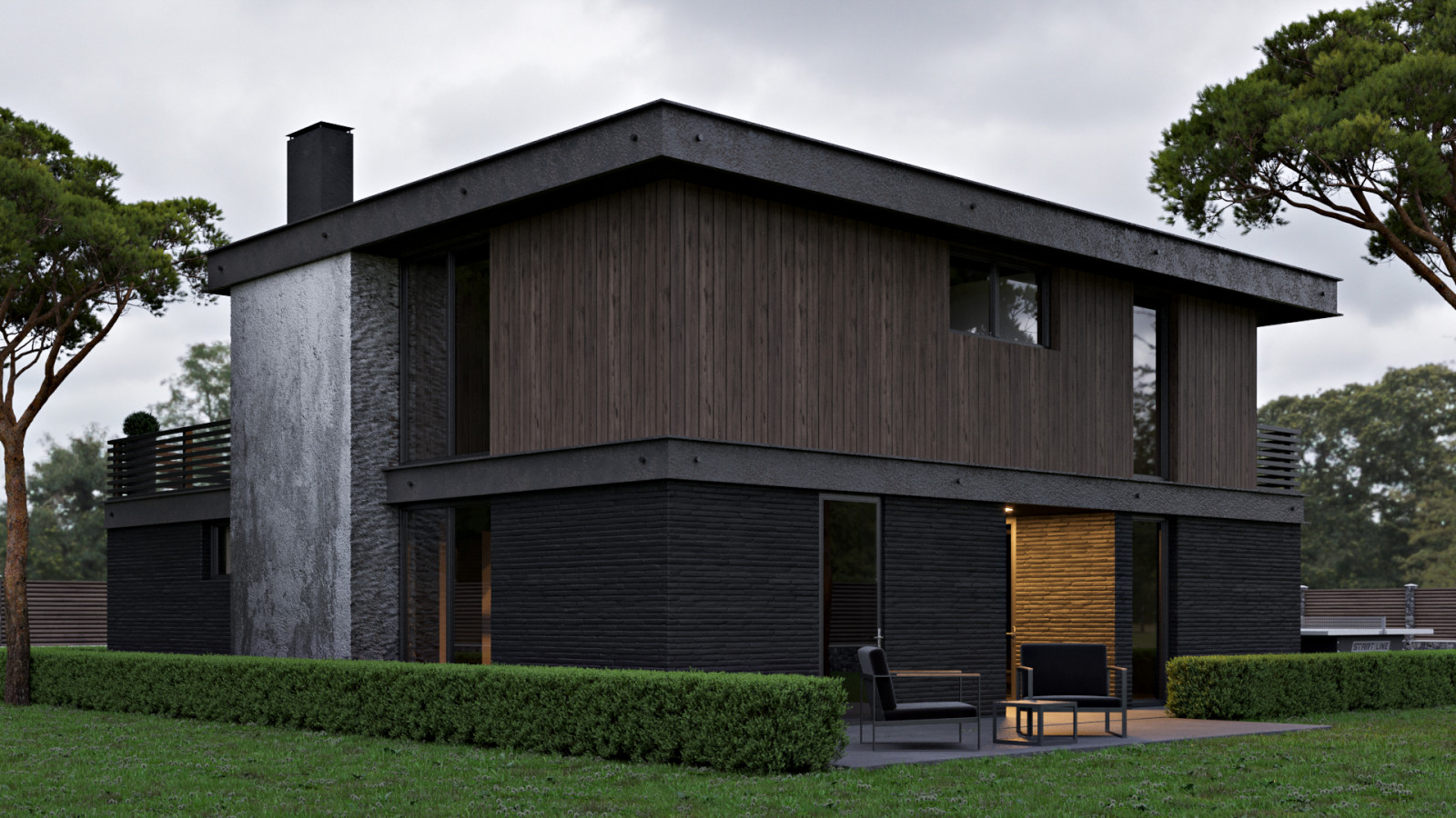 Обложка проекта: Дача с сауной и террасой