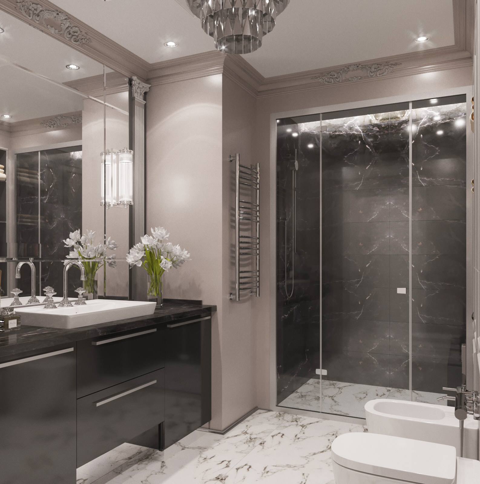 Визуализация гостевого санузла.