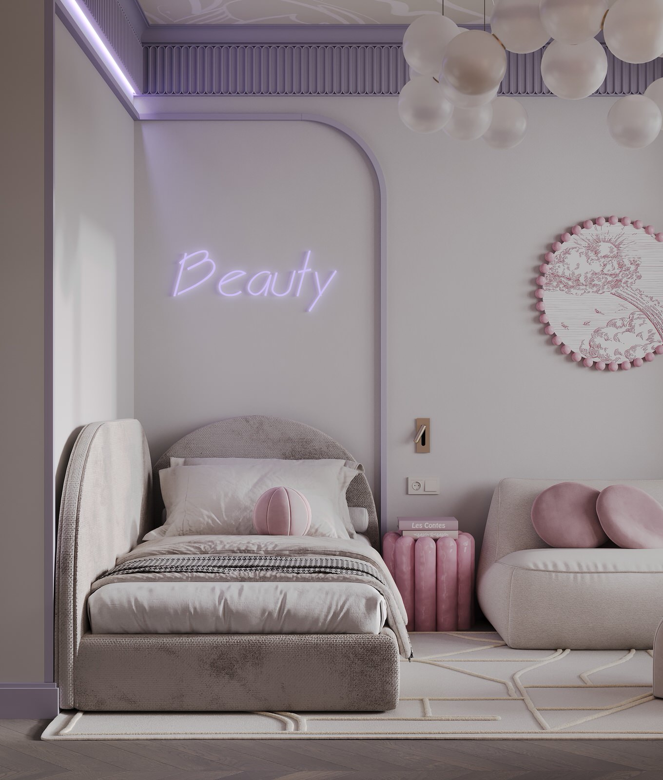 Обложка проекта: Изящная детская в стиле неоклассика