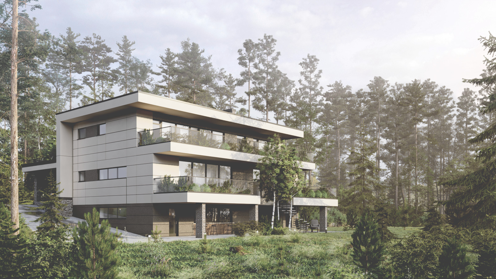 Обложка проекта: Загородный жилой дом площадью 450 м2.