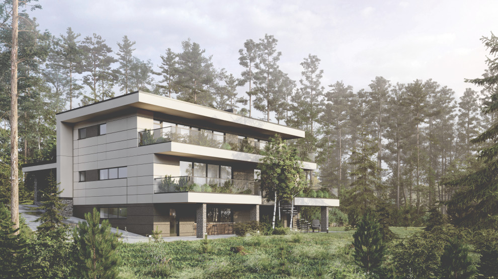 Обложка проекта: Загородный жилой дом площадью 450 м2.