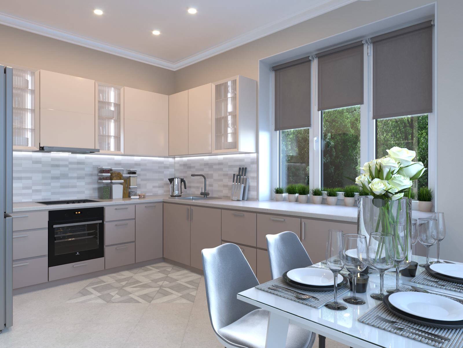 Кухня - гостиная в коттедже