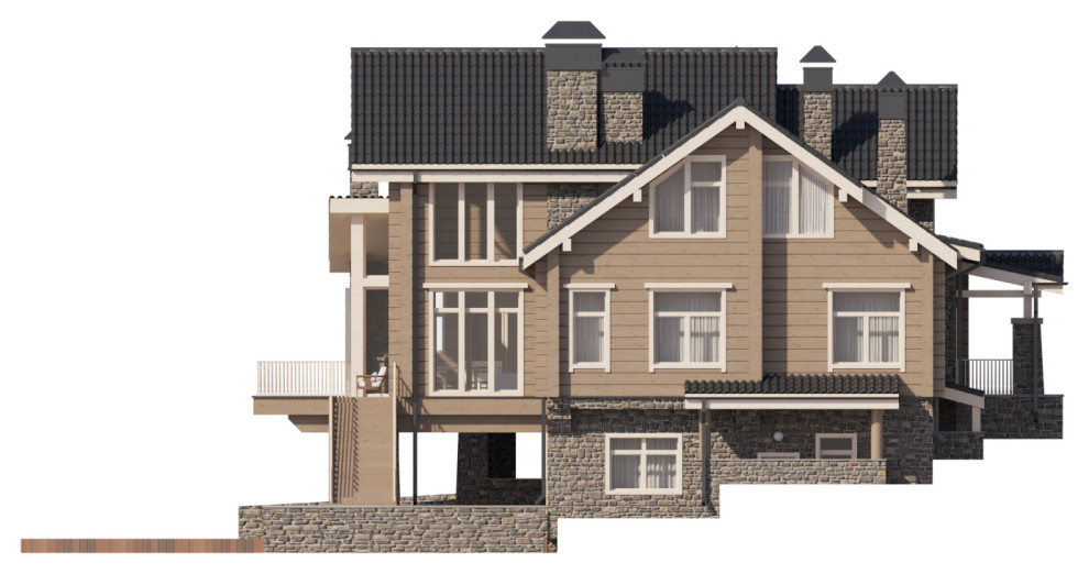 Проект дома на склоне