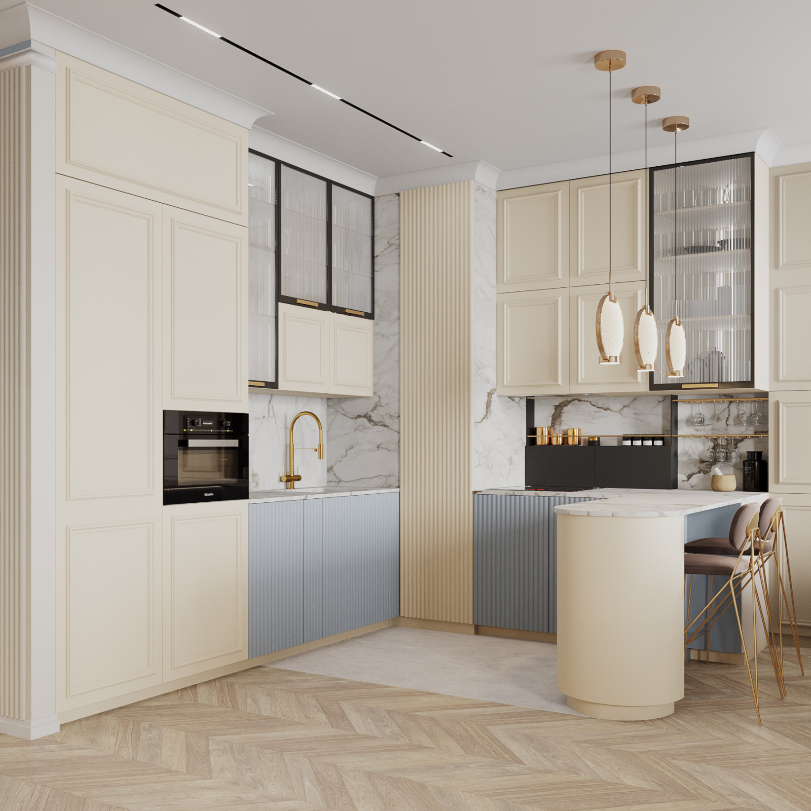 Современная классика. Квартира более 100м2. кухня