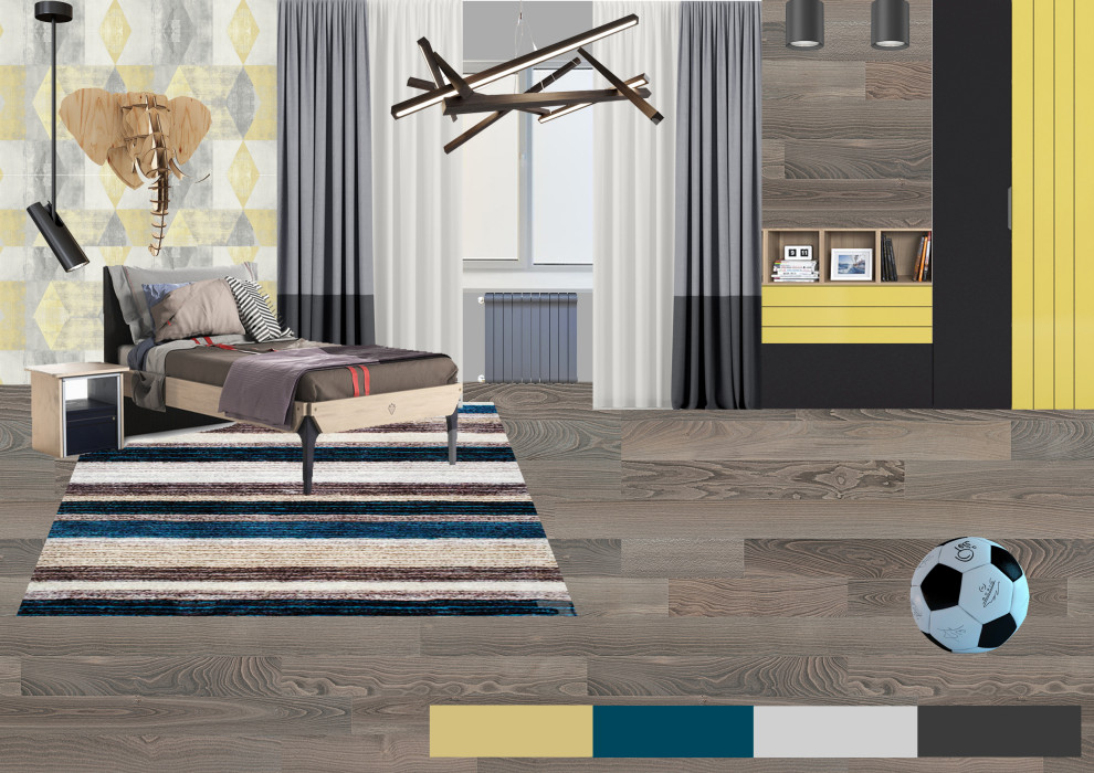 Обложка проекта: Спальня 2 для мальчика-подростка в проекте "Таунхаус для большой семьи"