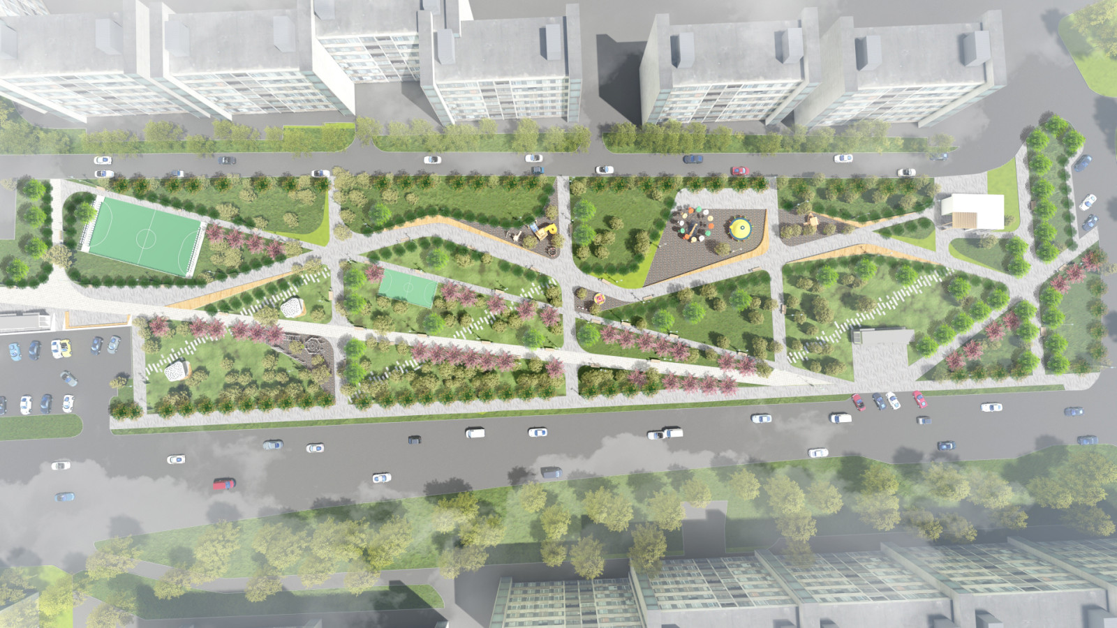 Благоустройство сквера в Краснооктябрьском районе г. Волгограда