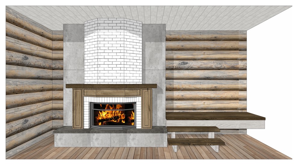 Обложка проекта: Камин в загородном доме