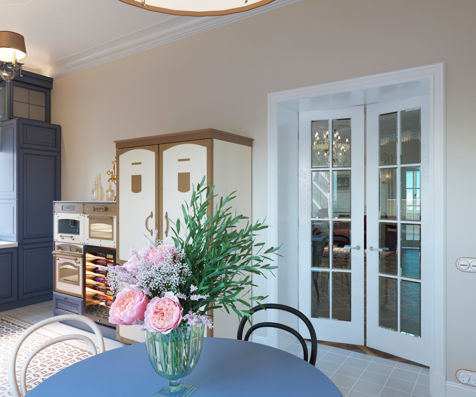 Кухня в пятикомнатной квартире в старом фонде в Санкт-Петербурге