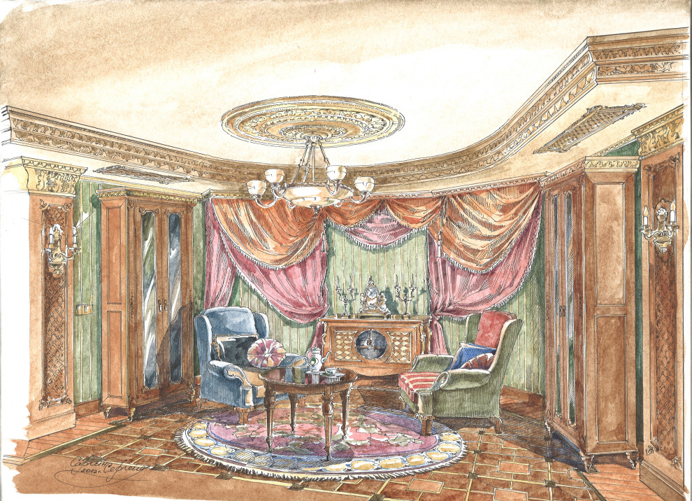 Акварельные эскизы. Загородный дом в Екатеринбурге.