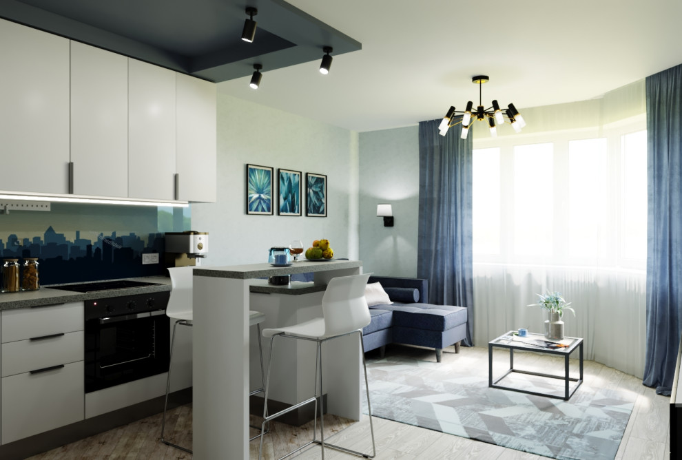 Интерьер "Тёмная ночь" над городом