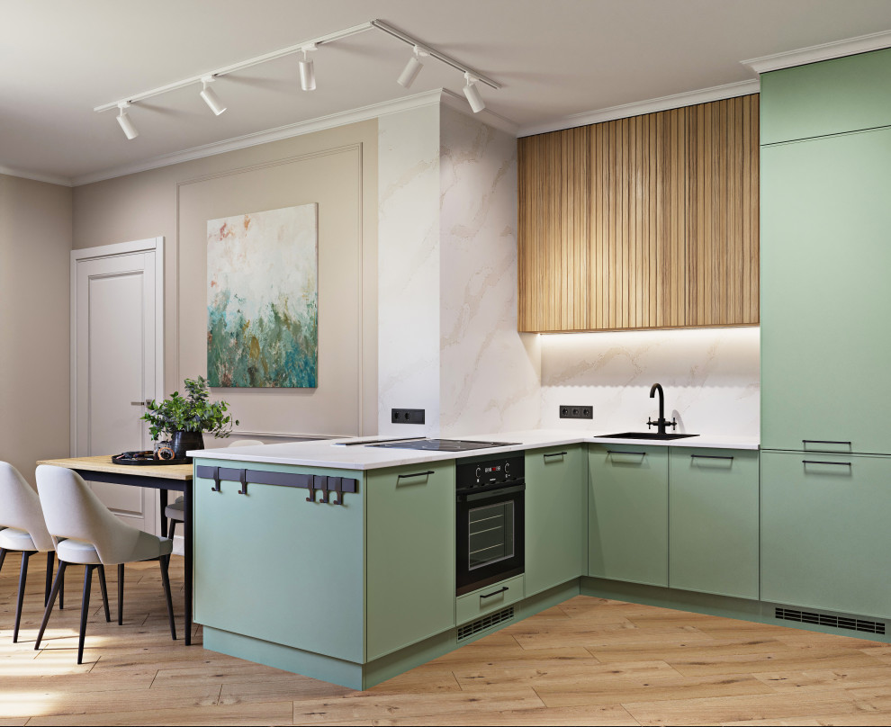 Просторная кухня-гостиная.