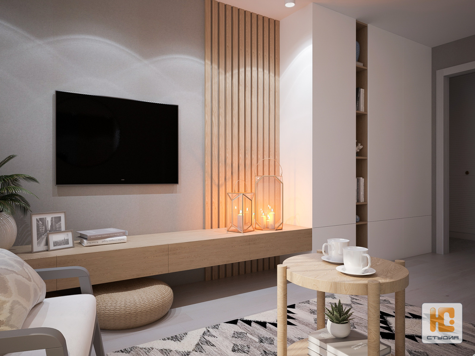 Дизайн-проект части квартиры (гостиная, спальня, балкон, детская)