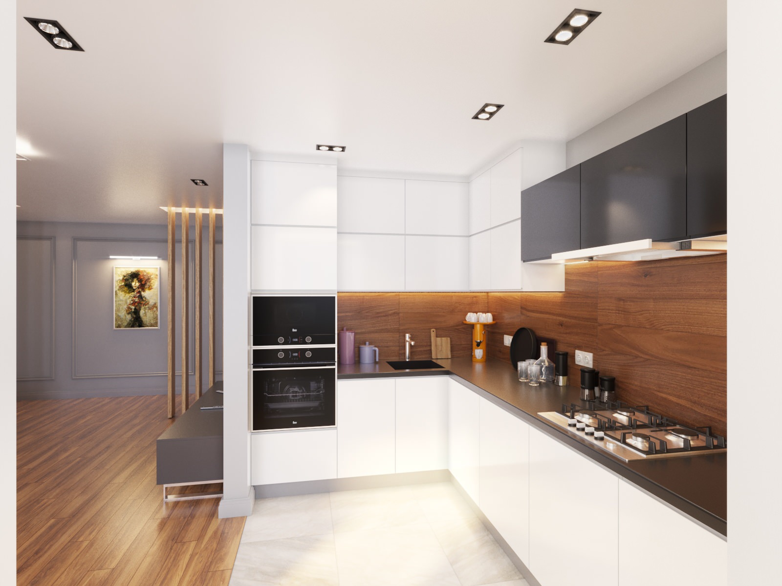 Дизайн кухни-студии