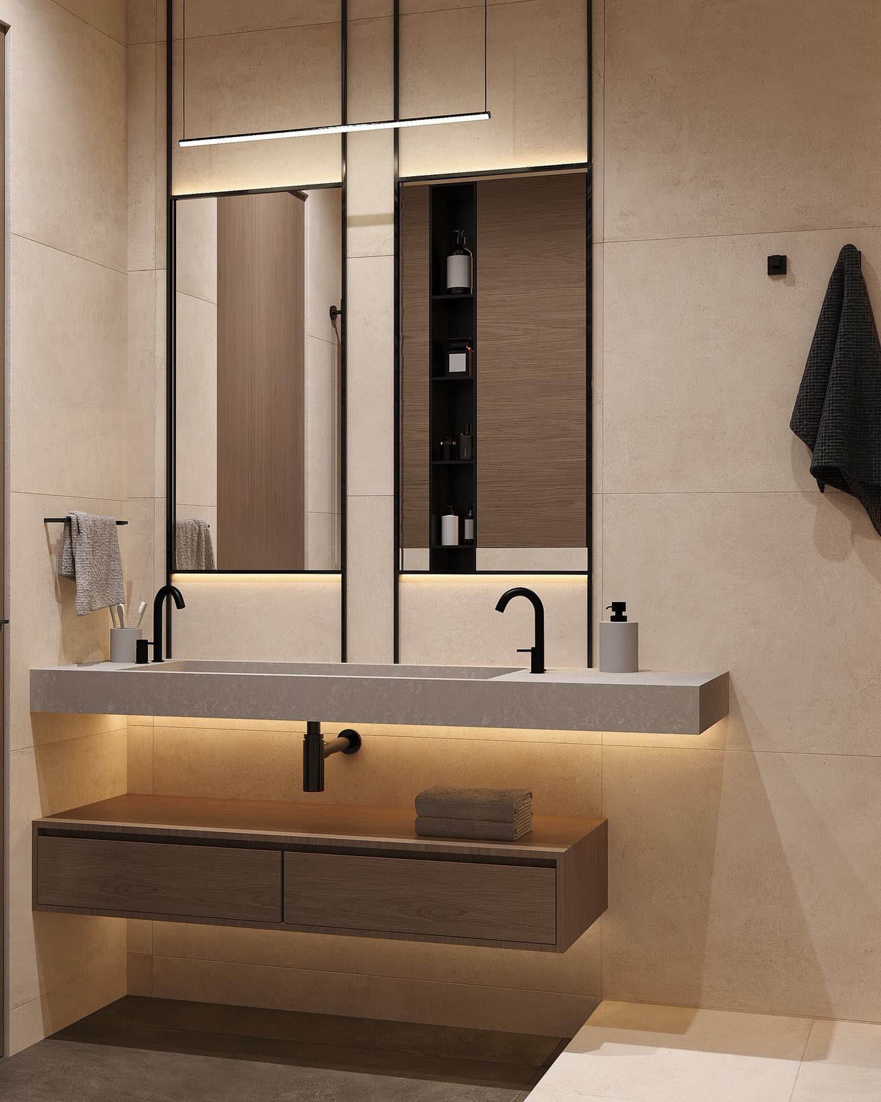 Евродвушка в жк Ilove 78м2 минимализм с элементами ваби-саби