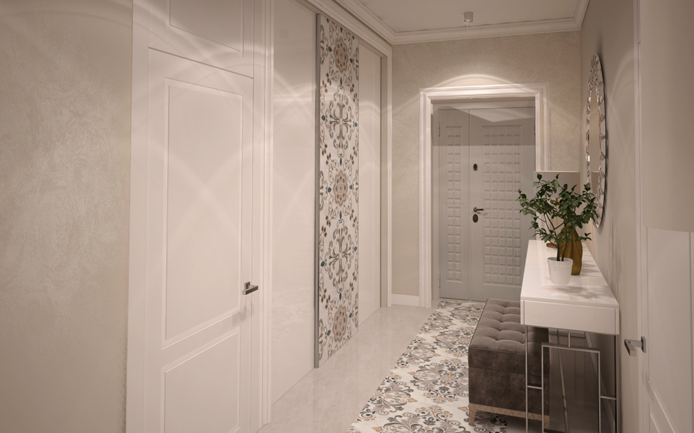 Интерьер гостиной, совмещенной с кухней в загородном доме