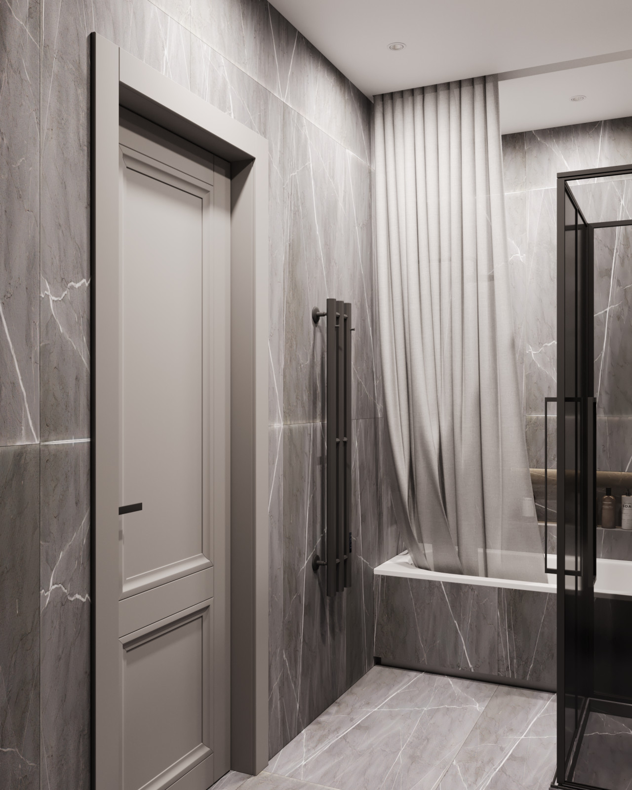 Обложка проекта: Дизайн темного санузла