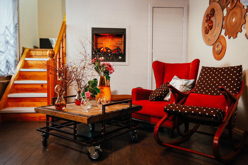 гостиная с элементами стиля стимпанк