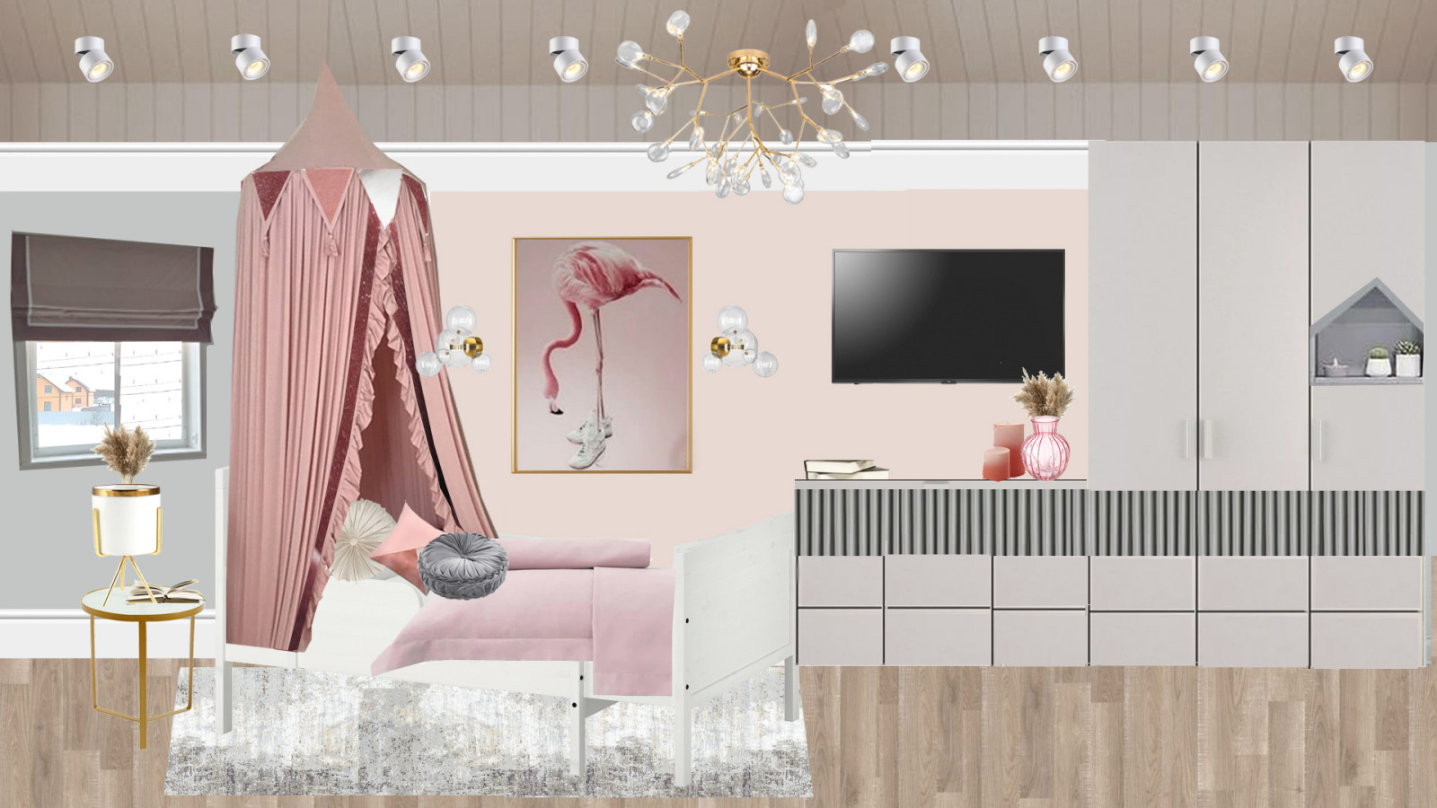 Обложка проекта: Детская комната на мансарде