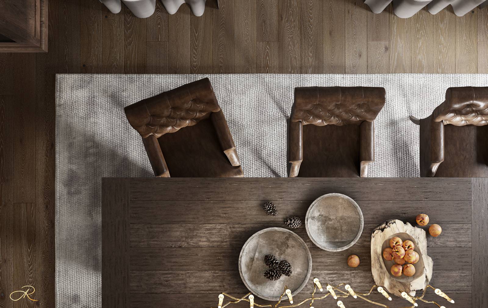 Дизайн проект столовой "Restoration Hardware"