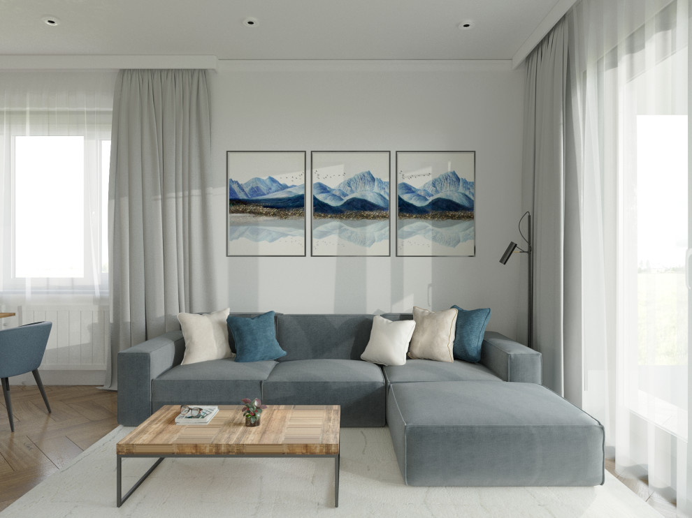 Проект кухни-гостиной в частном доме