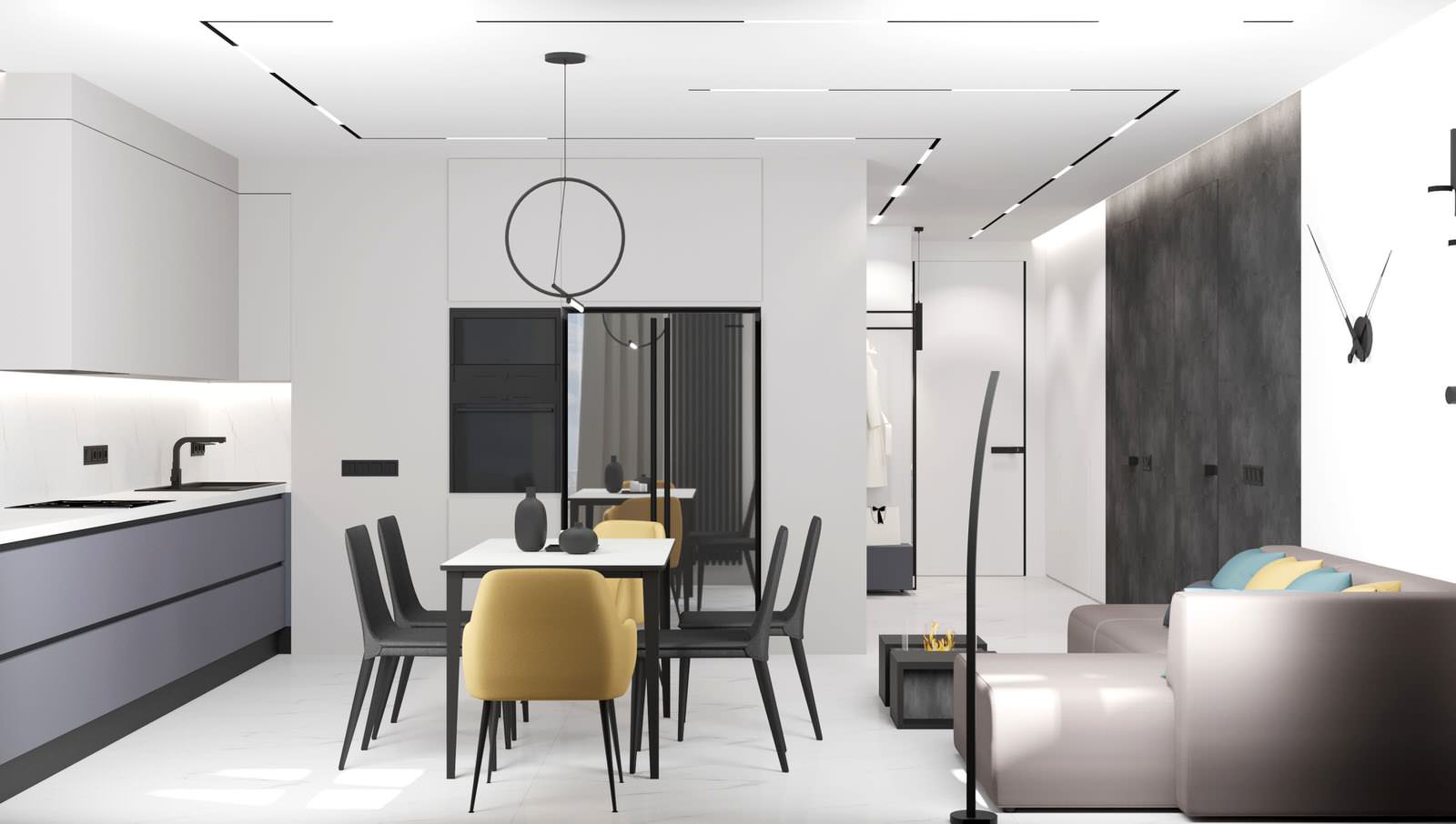 Обложка проекта: Кухня - гостиная из проекта квартиры в ЖК "Домашний"